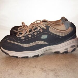 Skechers Navy and White Athletic Sneakers